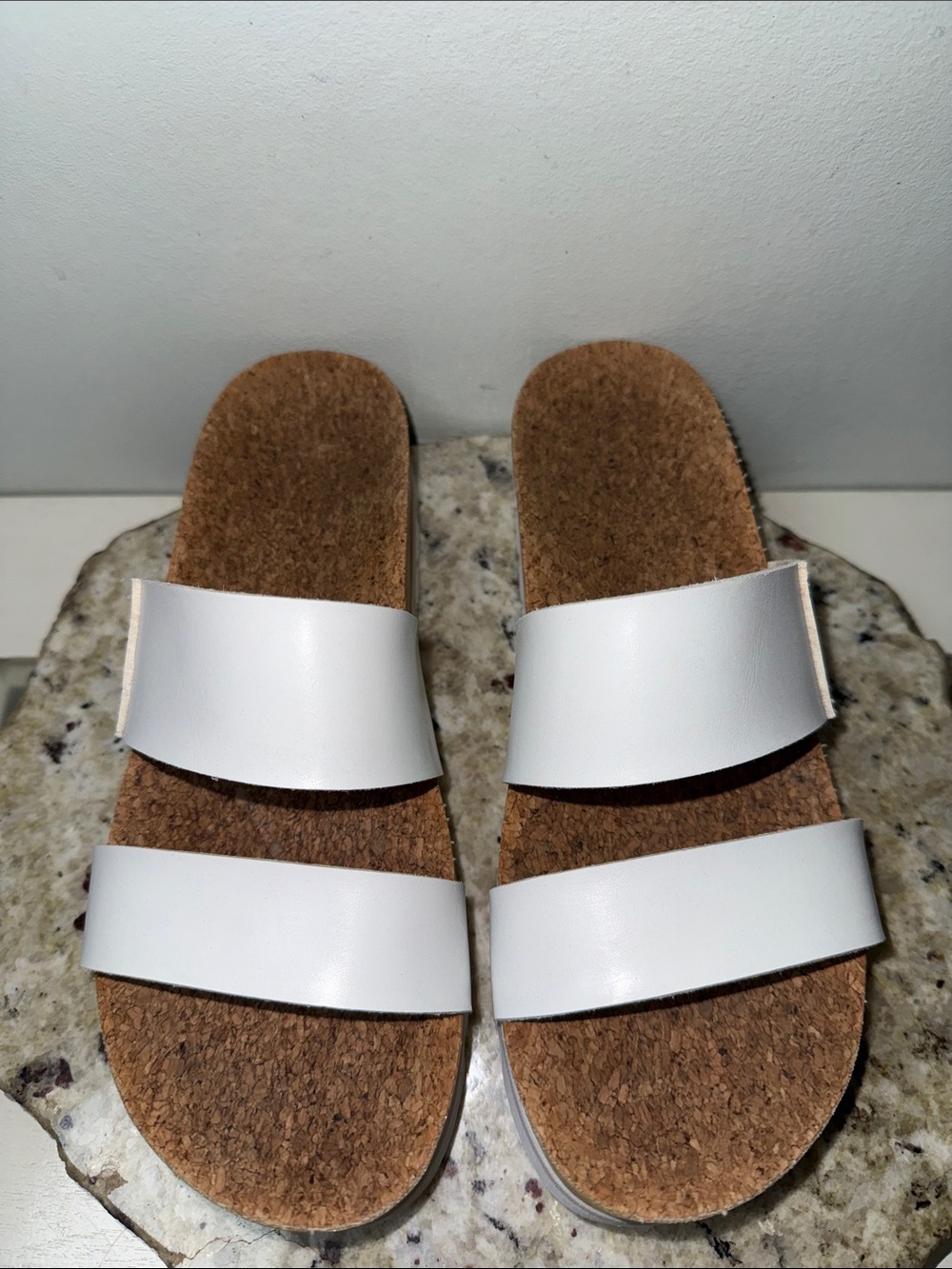 Reef Cushion Vista Hi Women's Arch Support Sandals White Dual-Strap Cork Sz 9 - Picture 3 of 13